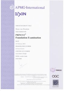 PRINCE2 Foundation certificering